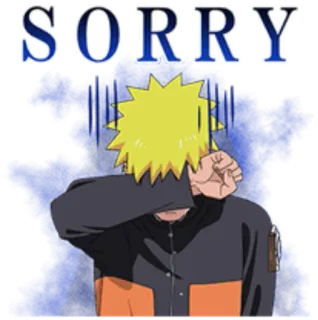 😢 Naruto SORRY наруто, аниме, извини, грустно, мультфильм telegram sticker