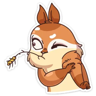 😈 Eichhörnchen, Tier, süß, Cartoon, Emoji telegram sticker