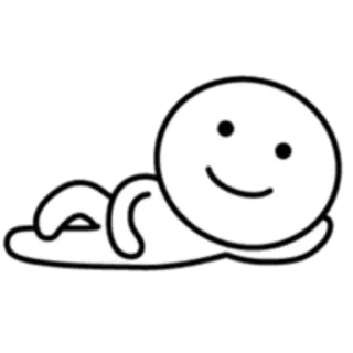 🙂 stick figure, cartoon, minimalist, simple, character, lying down, white whatsapp sticker