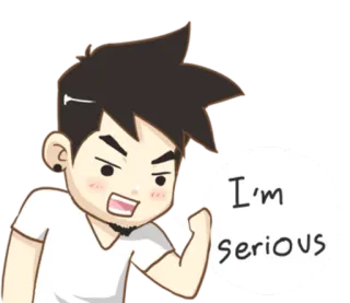 😀 I'm Serious Kartun, Serius, Pria, Berbicara, Gestur telegram sticker