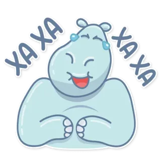 😂 XA XA XA kuda nil, kartun, tertawa, senang, imut, binatang whatsapp sticker