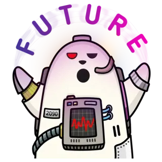 🤖 robot, scienza, futuro, cartoni animati, tecnologia whatsapp sticker