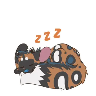 💤 zzz chat, dormir, dessin animé, animal, calico, repos, mignon whatsapp sticker