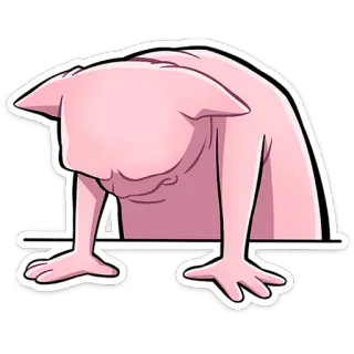 😑 creature, pink, cartoon, fantasy telegram sticker
