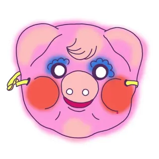 🐷 babi, hewan, kartun, masker, wajah telegram sticker