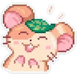 😄 쥐, 햄스터, 귀여운, 픽셀 아트, 만화, 동물 telegram sticker