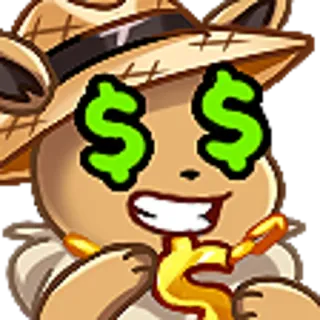🤑 Dólar, Ojos, Emoji, Rico, Dinero, Dibujo animado, Sticker telegram sticker