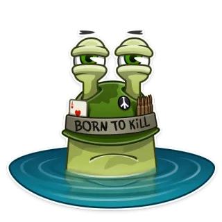 😐 BORN TO KILL militaire, guerre, casque, As de pique, Guerre du Vietnam, escargot, tuer telegram sticker