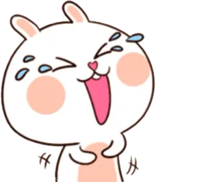 🤣 кролик, зайчик, смех, плач, счастливый, эмотикон, эмодзи telegram sticker