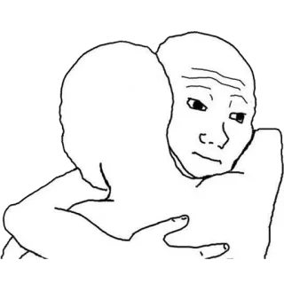 😢 Meme, Peluk, Emosional, Sedih, Menghibur, Empati whatsapp sticker