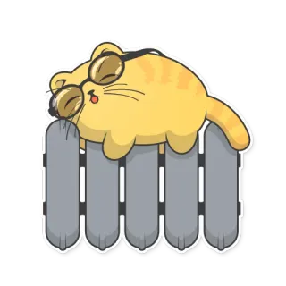 🏠 kucing, kacamata hitam, santai, pagar, imut, hewan, anak kucing whatsapp sticker