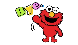 👋 Elmo Sesame Street Bye เอลโม, เซซามีสตรีท, ลาก่อน, การอำลา, โบกมือ, ตัวการ์ตูน telegram sticker