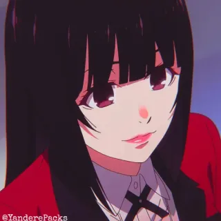 🥢 Yumeko Jabami Kakegurui anime, girl, kakegurui, yumeko jabami, gambling, school uniform whatsapp sticker