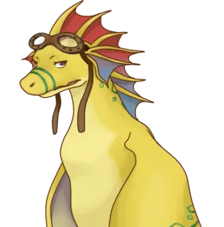 😒 reptil, animal, amarillo, dibujo animado, fantasía, gafas whatsapp sticker
