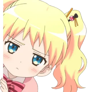 😞 动漫, 女孩, 金发, 嘟嘴, 可爱, 卡通, 漫画 telegram sticker