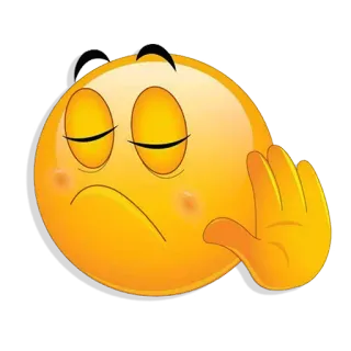 ☹️ Emoji, Pare, Mão, Amarelo, Rosto telegram sticker