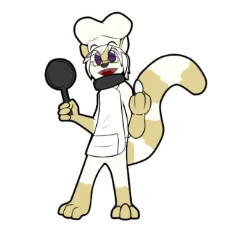 🍳 koki, memasak, jari tengah, gestur ofensif, celemek, karakter, hewan telegram sticker