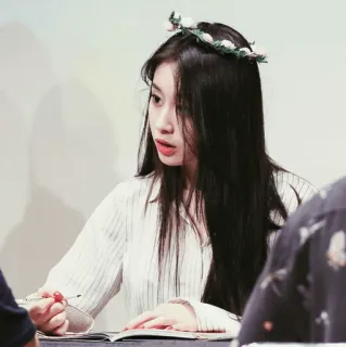 ⏳ woman, portrait, flower crown, Korean, Asian, girl, person whatsapp sticker