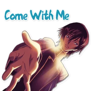 ✋ Come With Me anime, invitation, come, hand, character telegram sticker