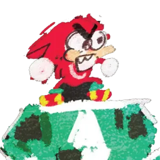 ✍ Knuckles sticker, Knuckles, video game, Sonic the Hedgehog, meme telegram sticker