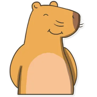 😌 капибара, животное, млекопитающее, грызун, милый, мультфильм whatsapp sticker