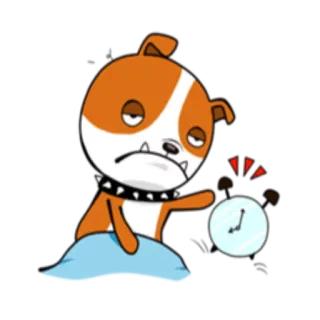 ⏰ cane, cartone animato, stanco, sveglia, mattina telegram sticker