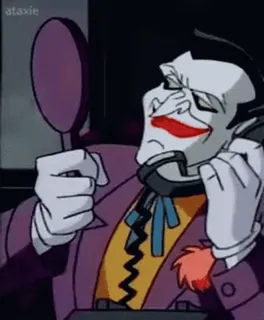 🪞 Joker cartoon, villain, DC comics, comic book, clown telegram sticker