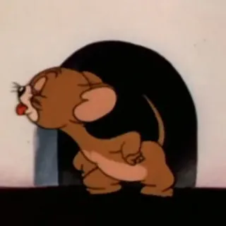 🤍 Jerry Mouse Tom and Jerry 만화, 쥐, 혀, 귀여운, 웃긴, 캐릭터, 제리 telegram sticker