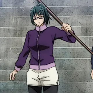 💫 Maki Zenin Jujutsu Kaisen anime, manga, jujutsu kaisen, maki zenin, weapon, fighting, character, woman telegram sticker