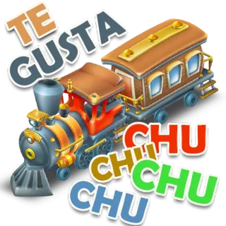 🤵 TE GUSTA CHU CHU CHU treno, locomotiva, ferrovia, macchina a vapore, trasporto telegram sticker