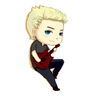 🎸 guitar, music, chibi, cartoon, character, musician telegram sticker