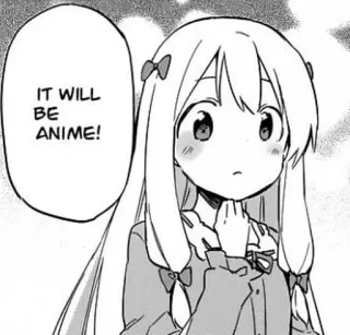 😮 IT WILL BE ANIME! Anime, Manga, Słodkie, Dziewczyna, Kreskówka, Dymek telegram sticker