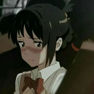 💫 Anime, Cô gái, Buồn, Đồng phục học sinh telegram sticker
