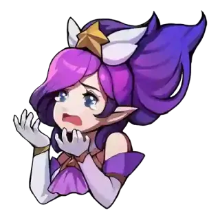 😢 Zoe League of Legends Anime, Kreskówka, Gra wideo, Zaskoczony, Przestraszony telegram sticker