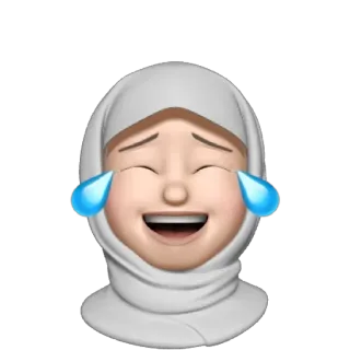 😂 emoji, rire, pleurer, hijab, islamique, femme, riant telegram sticker