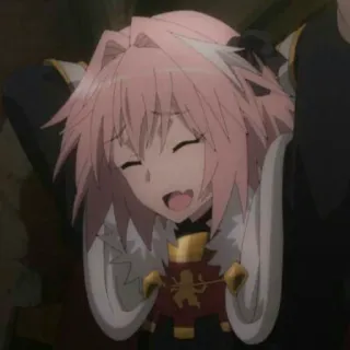 😄 Astolfo anime, pink hair, smiling, male, character telegram sticker