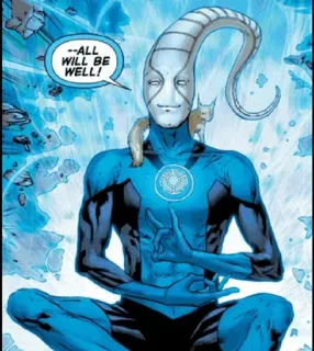 🛸 Saint Walker All will be well! super-héros, bande dessinée, lanterne bleue, Saint Walker, DC Comics, méditation, espoir telegram sticker