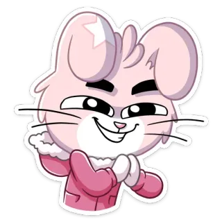 😈 sticker, hoạt hình, động vật, hồng, dễ thương, nhân vật, hình minh họa telegram sticker
