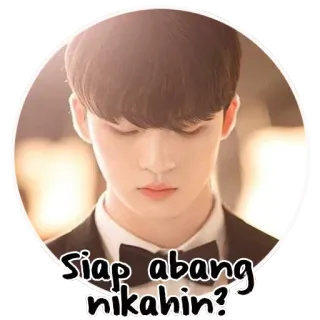 💍 Siap abang nikahin? mężczyzna, ślub, pan młody, romantyzm, małżeństwo whatsapp sticker
