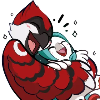 🦉 カージナル, ペンギン, ハグ, 友情, 愛, 漫画, かわいい, 動物 telegram sticker