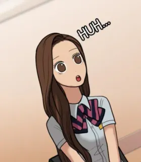 🤔 HUH... sorprendido, dibujos animados, confundido, anime, uniforme escolar telegram sticker