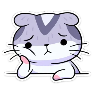 😢 猫, 悲しい, かわいい, 動物, ステッカー, 漫画 telegram sticker
