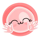 🤗 süß, kawaii, emoji, pfirsich, rosa, figur, fröhlich, hände telegram sticker