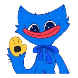 🧢 Huggy Wuggy Huggy Wuggy, Poppy Playtime, karakter video game, monster, kartun, monster biru whatsapp sticker