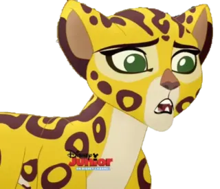 😕 léopard, animal, Disney Junior, La Garde du Roi Lion telegram sticker