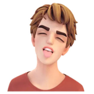 😝 personne, langue, expression, homme, visage, dessin animé whatsapp sticker