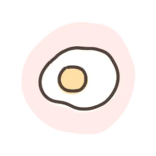 💓 Ei, Essen, Frühstück, Spiegelei, Kreis whatsapp sticker