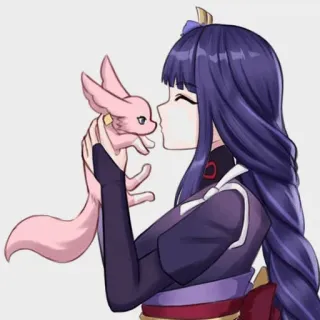 🔮 Raiden Shogun Genshin Impact Аниме, Милый, Райдэн Сёгун, Genshin Impact, Лиса, Видеоигра telegram sticker