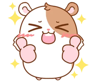 😆 Hamster, süß, Daumen hoch, Glitzer, fröhlich telegram sticker