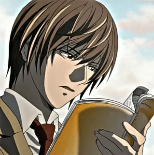 🎭 Light Yagami Death Note Anime, Death Note, Light Yagami, Książka, Manga, Postać telegram sticker
